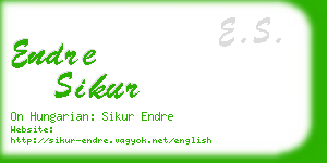 endre sikur business card